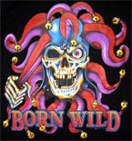 Mobile Preview: T-Shirt Totenkopf Born Wild