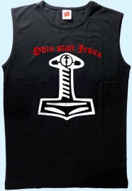 Fit-T-Shirt Odin statt Jesus mit Thorhammer