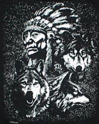 T-Shirt Wölfe/Indianer