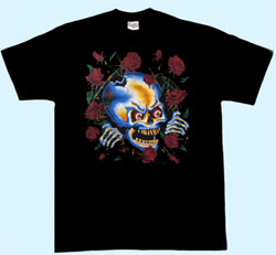 T-Shirt Totenkopf/Rosen