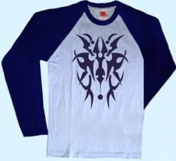 Langarm-Shirt 2-farbig Tribal blue