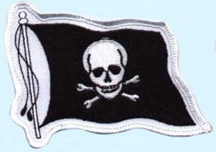 Aufnäher gestickte Piratenflagge