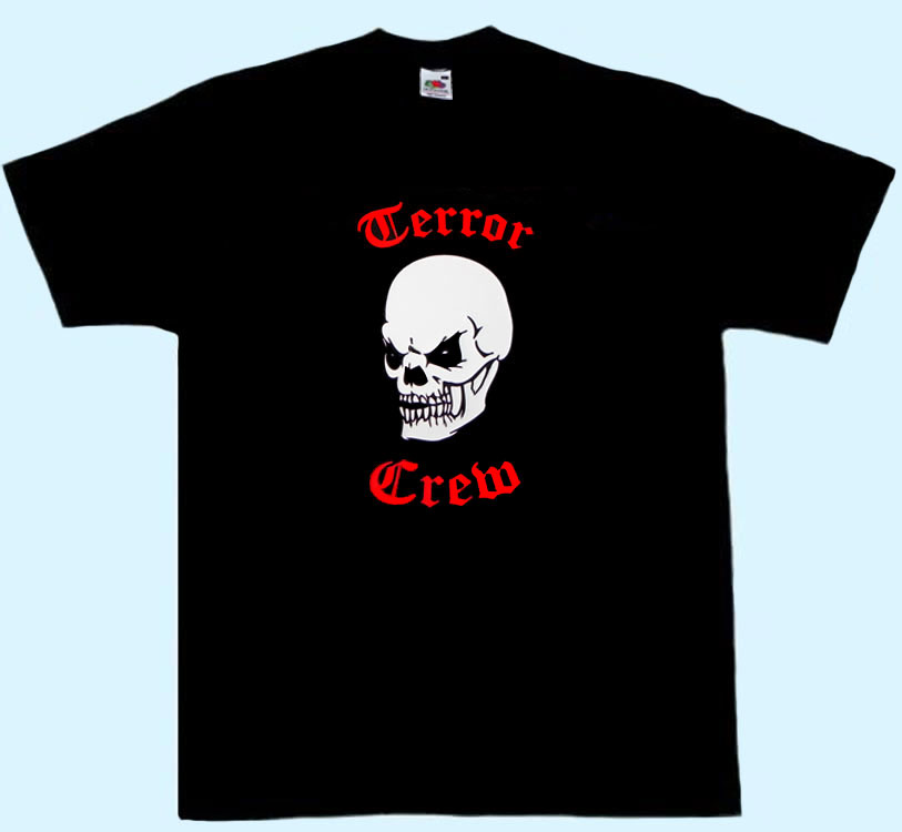 Shirt in schwarz mit Schriftzug Terror Crew mit Totenkopf