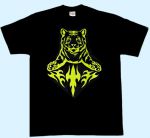 Kinder-Shirt Tiger Tribal neongelb