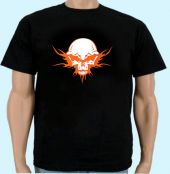Shirt Totenkopf Tribal orange Übergröße